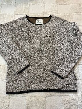 dylan Faux Shearling Crewneck Sweater - Gray Size Large